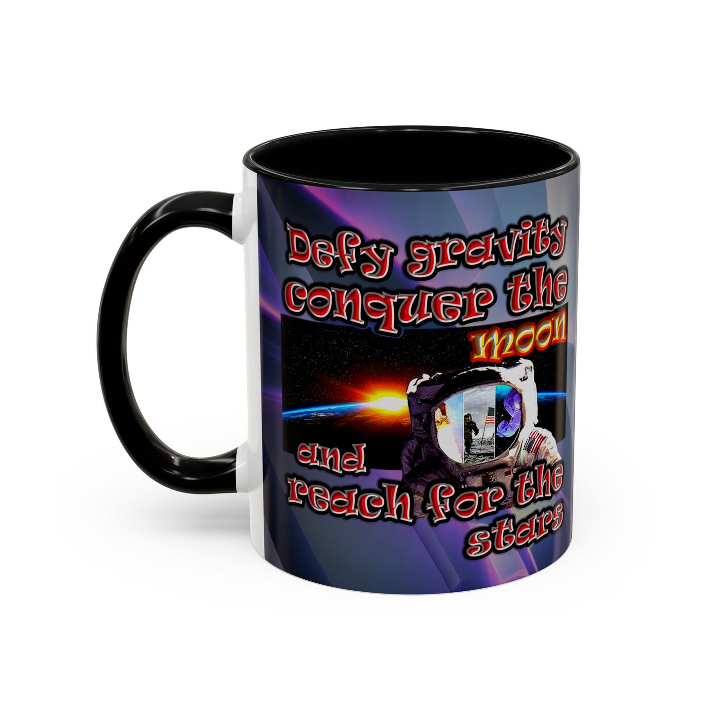 defy conquer reach - Accent Mug (grey-pink wave)