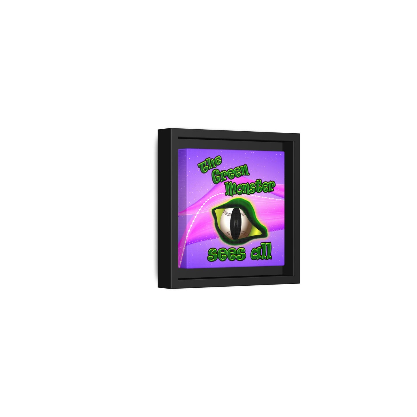 green monster - framed canvas art (purple-pink wave)