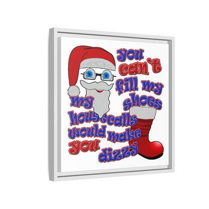 santa's shoes - framed canvas art (white)
