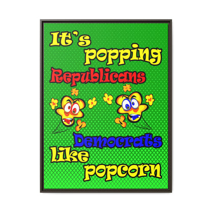 popping like popcorn - framed canvas art (logo green)