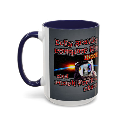 defy conquer reach - Accent Mug (grey-light grey)