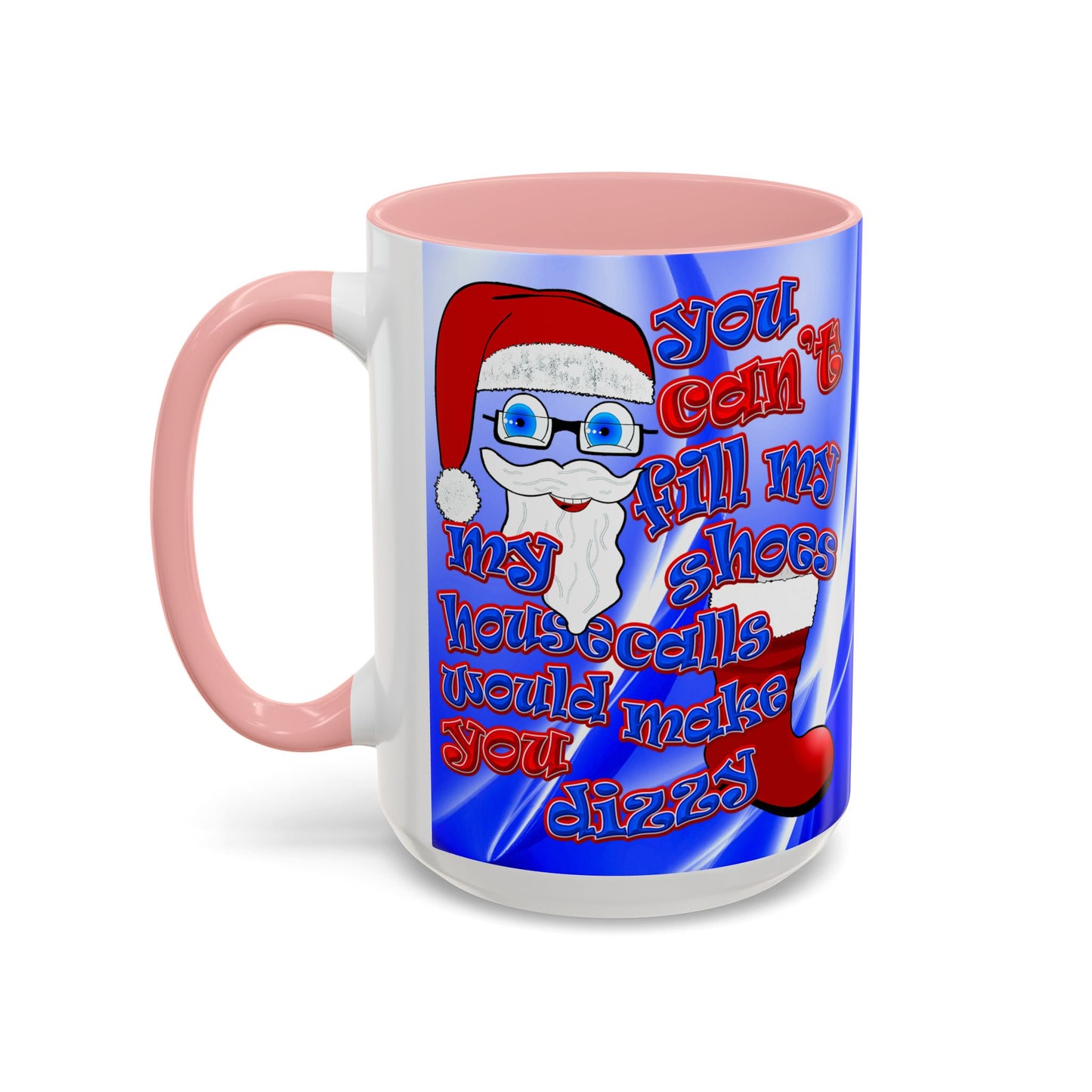 santa's shoes - Accent Mug (blue-white wave)