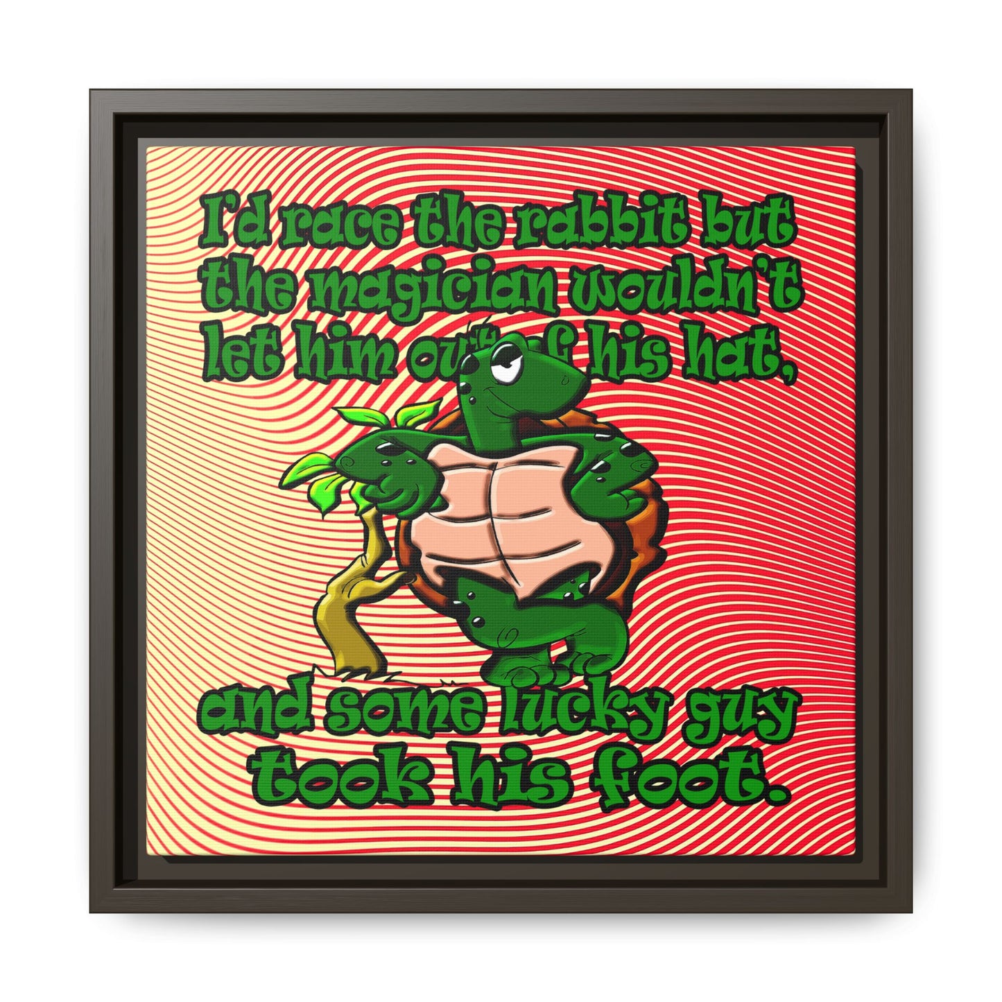 turtle race - framed canvas art (yellow-orange wave)