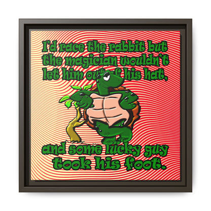 turtle race - framed canvas art (yellow-orange wave)