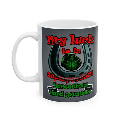 my luck - White Mug (grey-light grey)