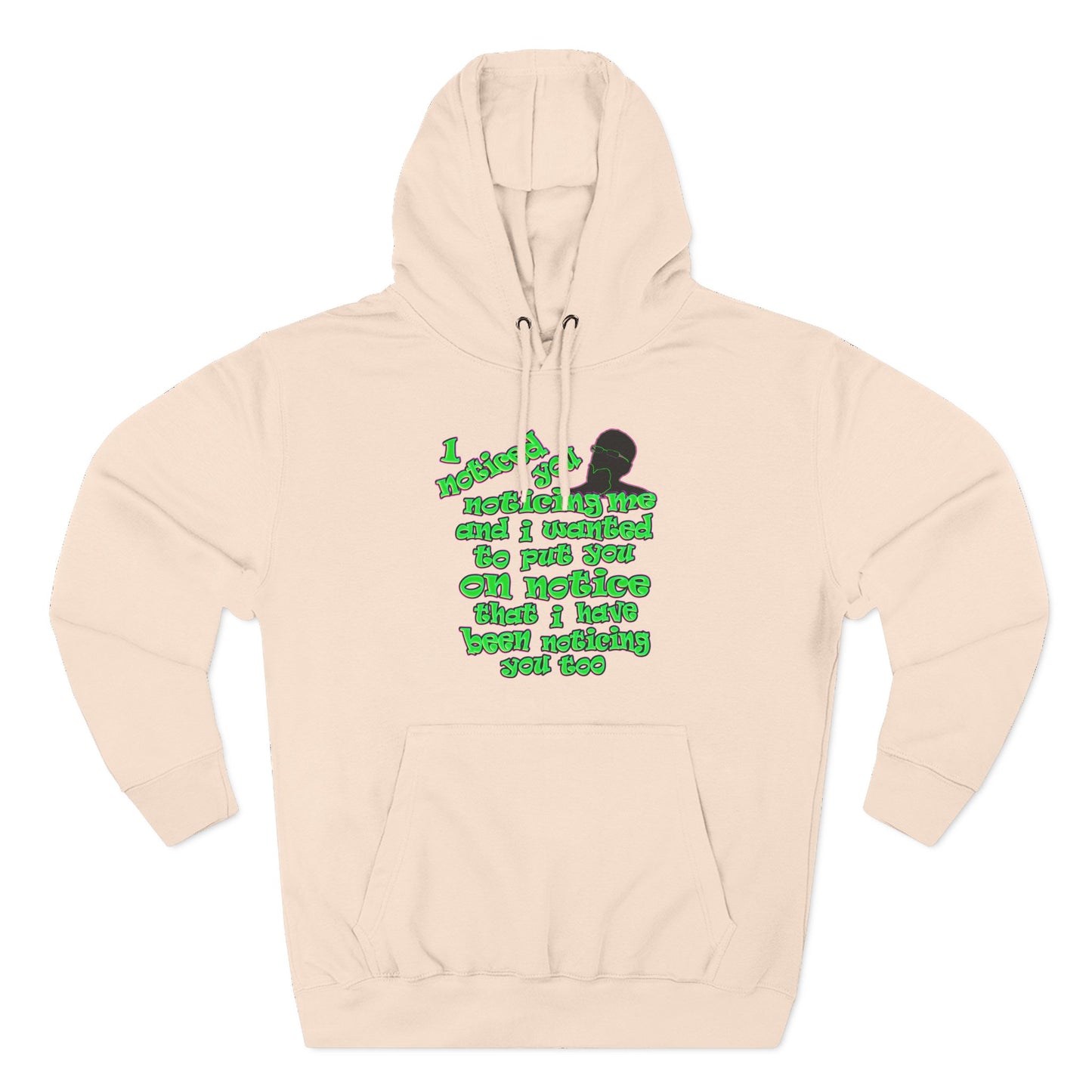 noticed you noticing - Three-Panel Fleece Hoodie