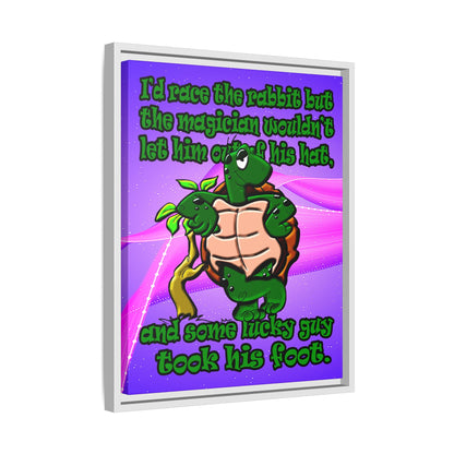 turtle race - framed canvas art (purple-pink wave)