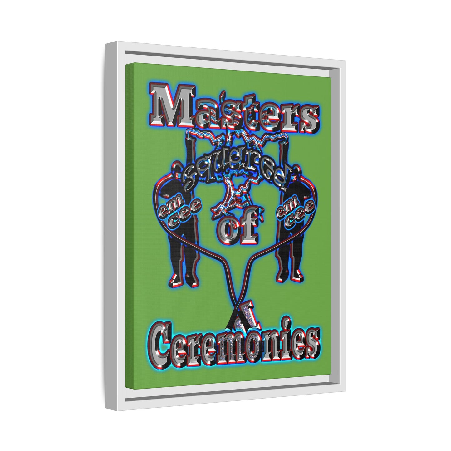em cee squared - framed canvas art (green)