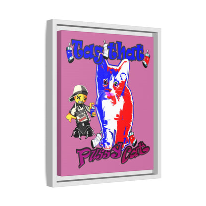 tag that - framed canvas art (light pink)
