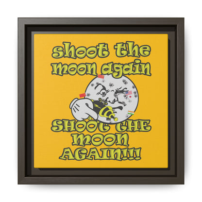 shoot the moon again - framed canvas art (yellow)