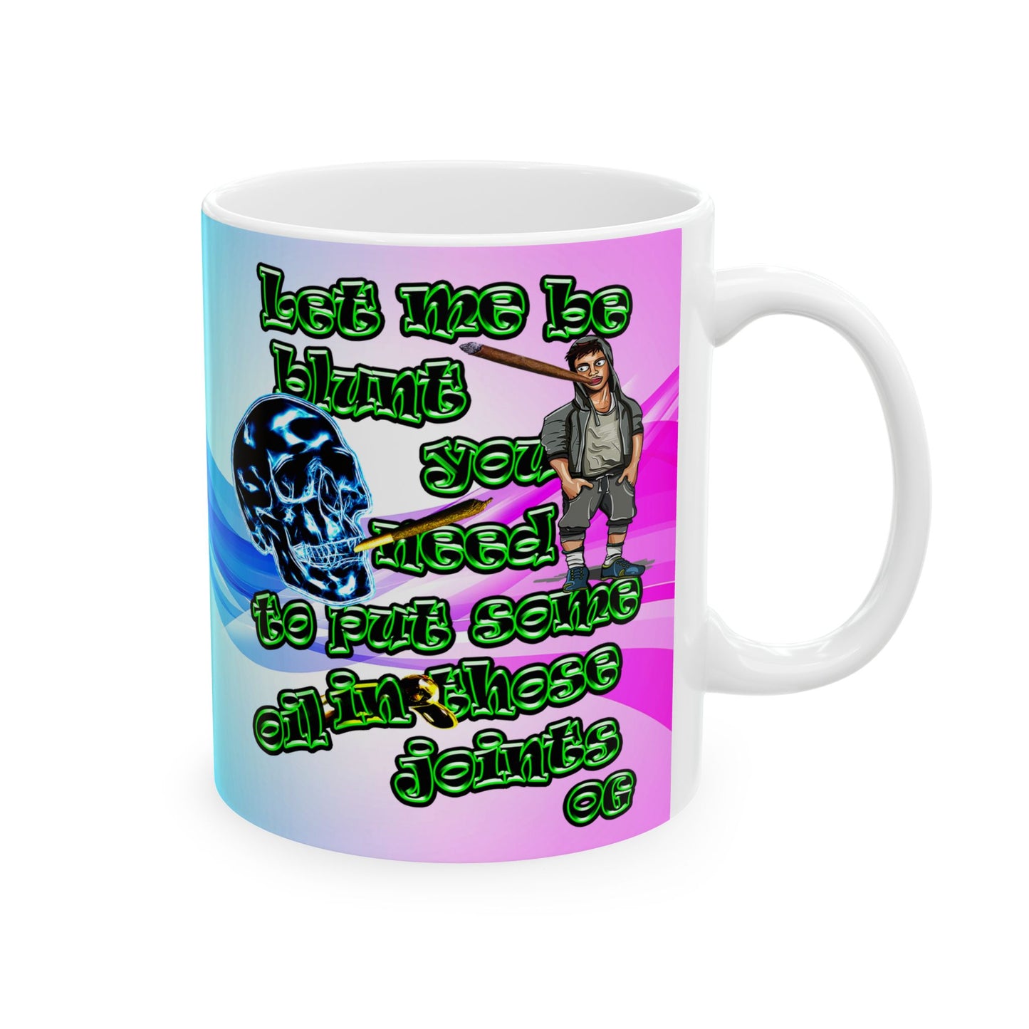 og - White Mug (light blue-pink wave)
