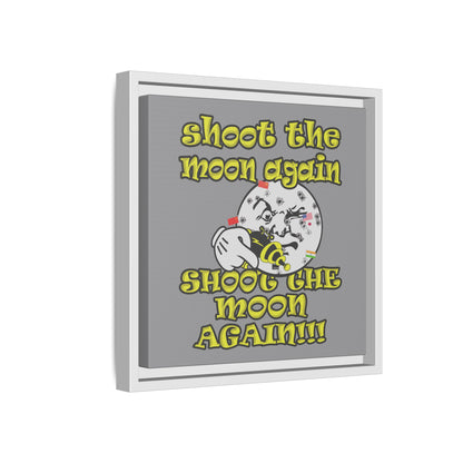shoot the moon again - framed canvas art (grey)