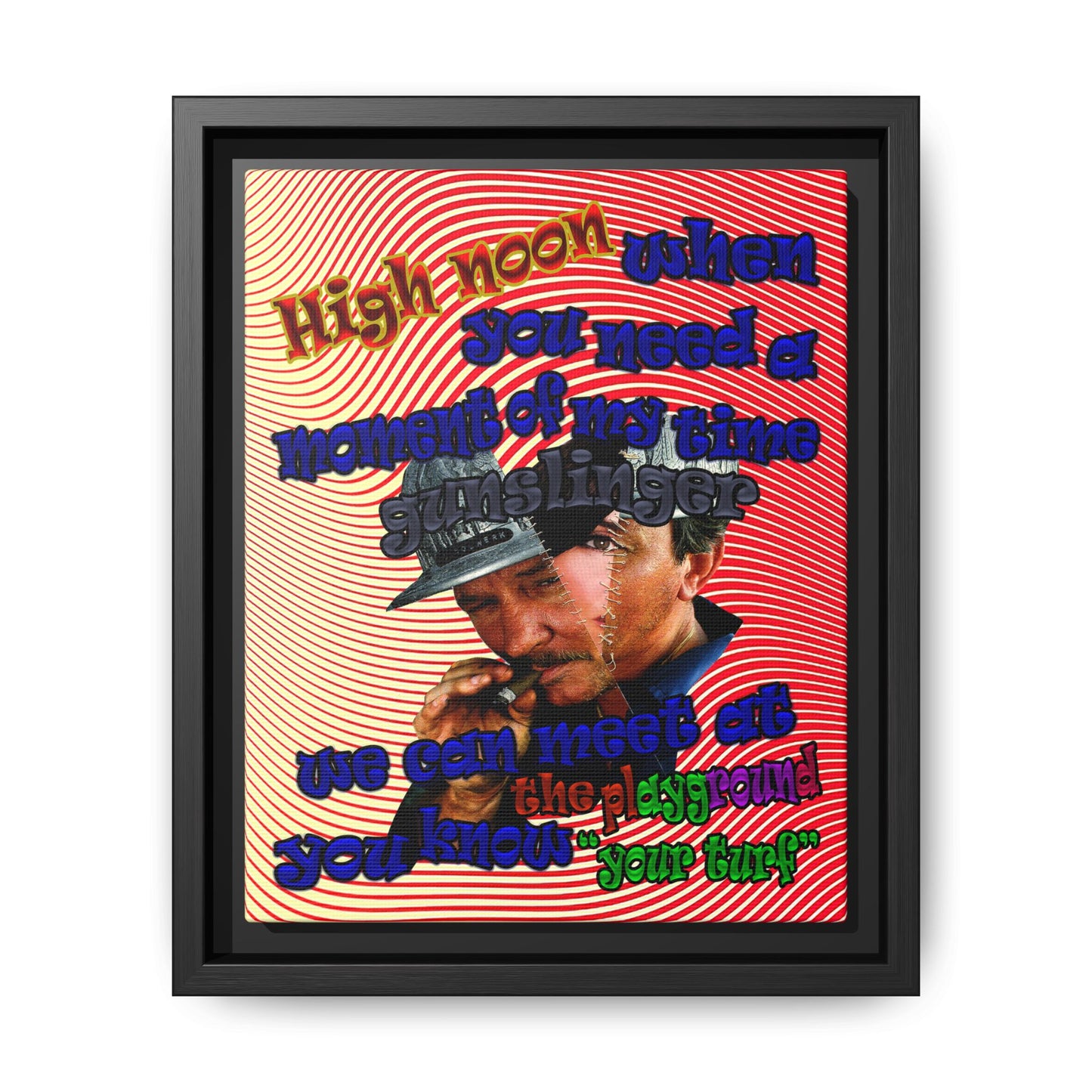 high noon - framed canvas art (yellow-orange wave)