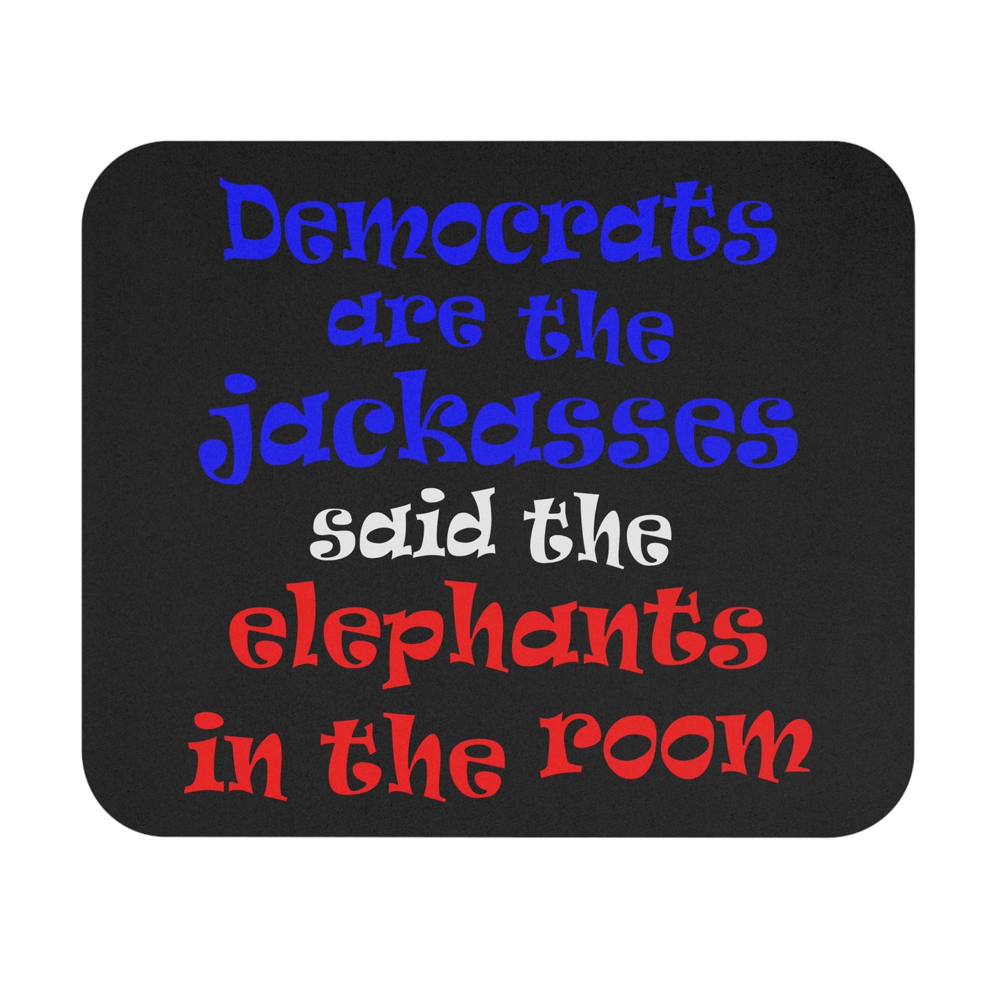 donkeys and elephants - Mouse Pad (Rectangle) (black)