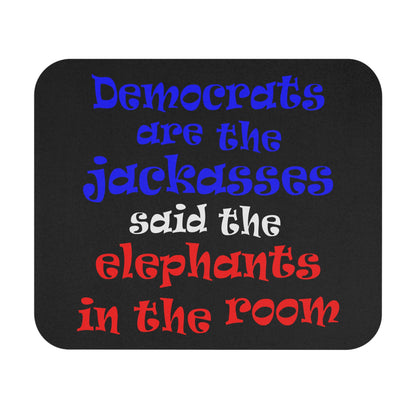 donkeys and elephants - Mouse Pad (Rectangle) (black)