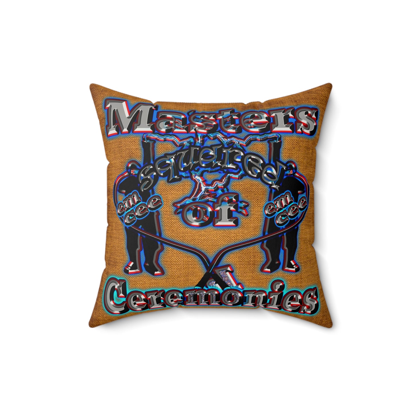 em cee squared - Faux Suede Square Pillow - (dichromatic brown papyrus)