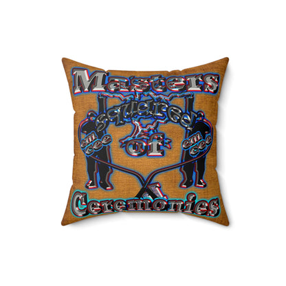 em cee squared - Faux Suede Square Pillow - (dichromatic brown papyrus)