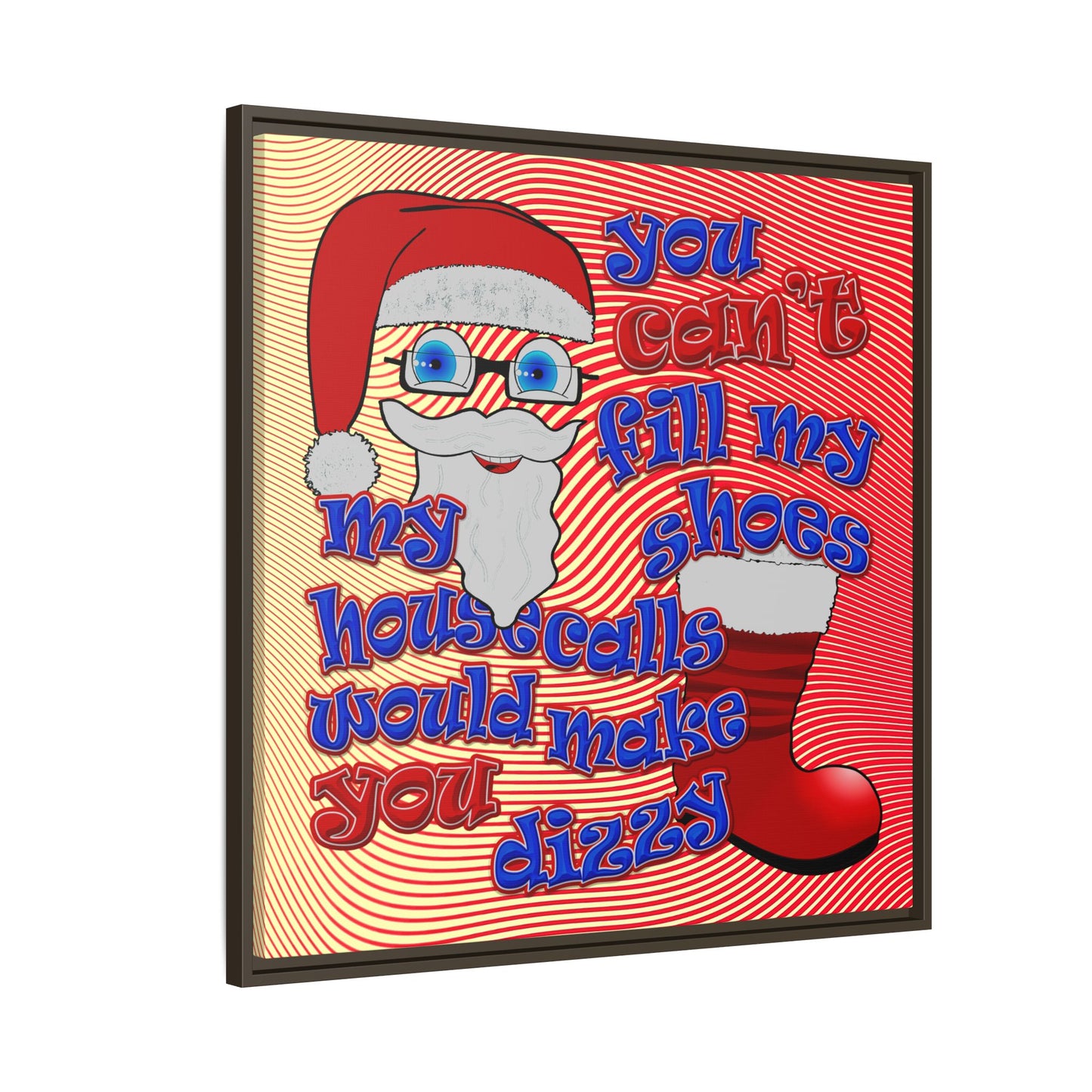 santa's shoes - framed canvas art (yellow-orange wave)