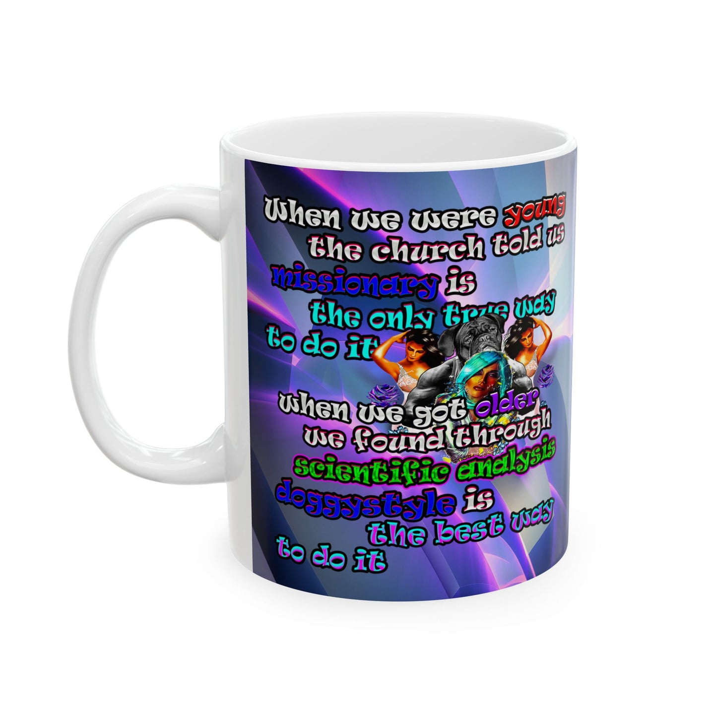 doggystyle - White Mug (grey-pink wave)