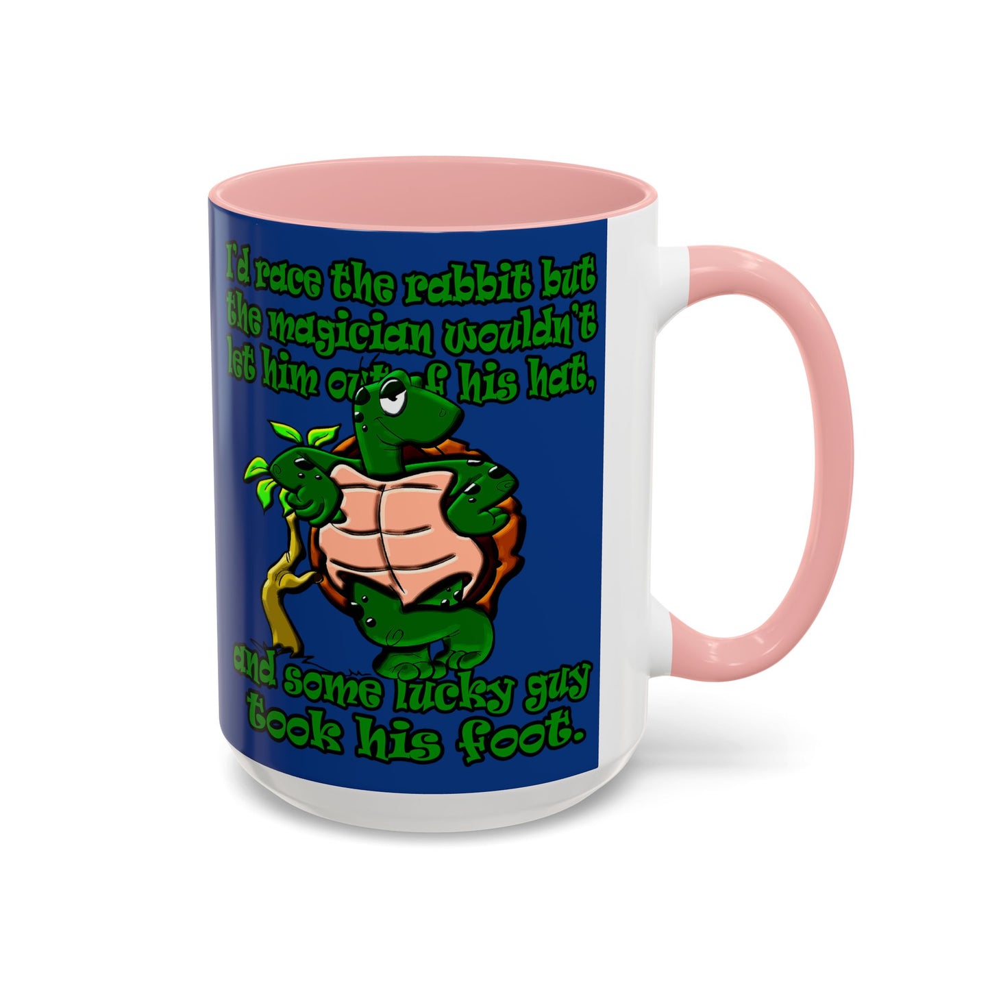 turtle race - Accent Mug (dark blue)