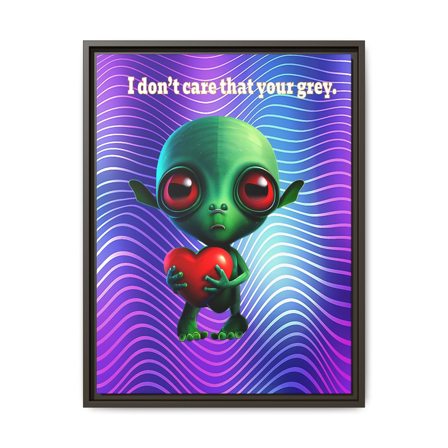 I don't care that your grey - framed canvas art (purple wave)