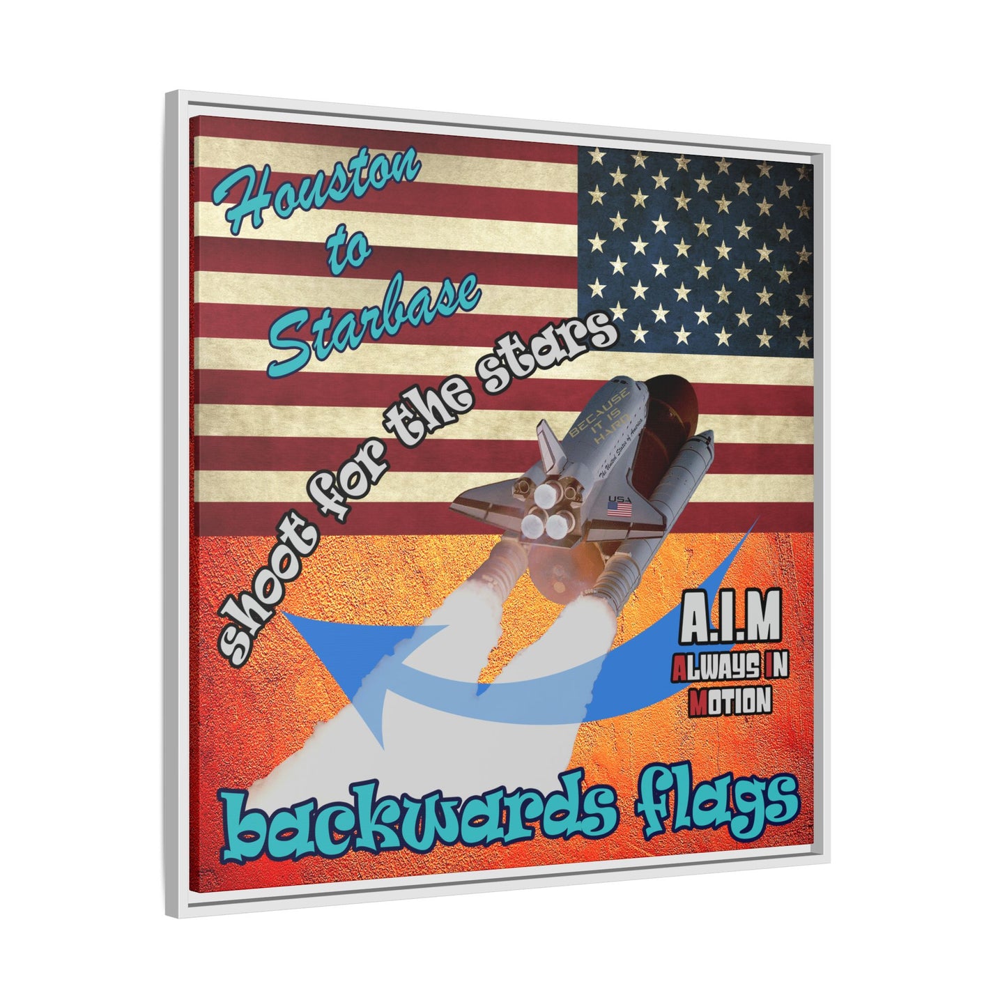 shoot for the stars - framed canvas art (burnt orange)