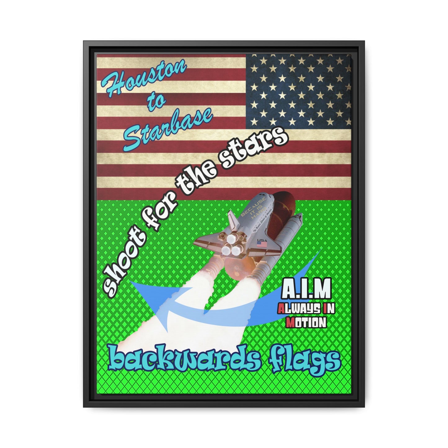 shoot for the stars - framed canvas art (logo green)