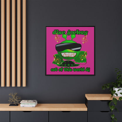 disc jockey - framed canvas art (pink)