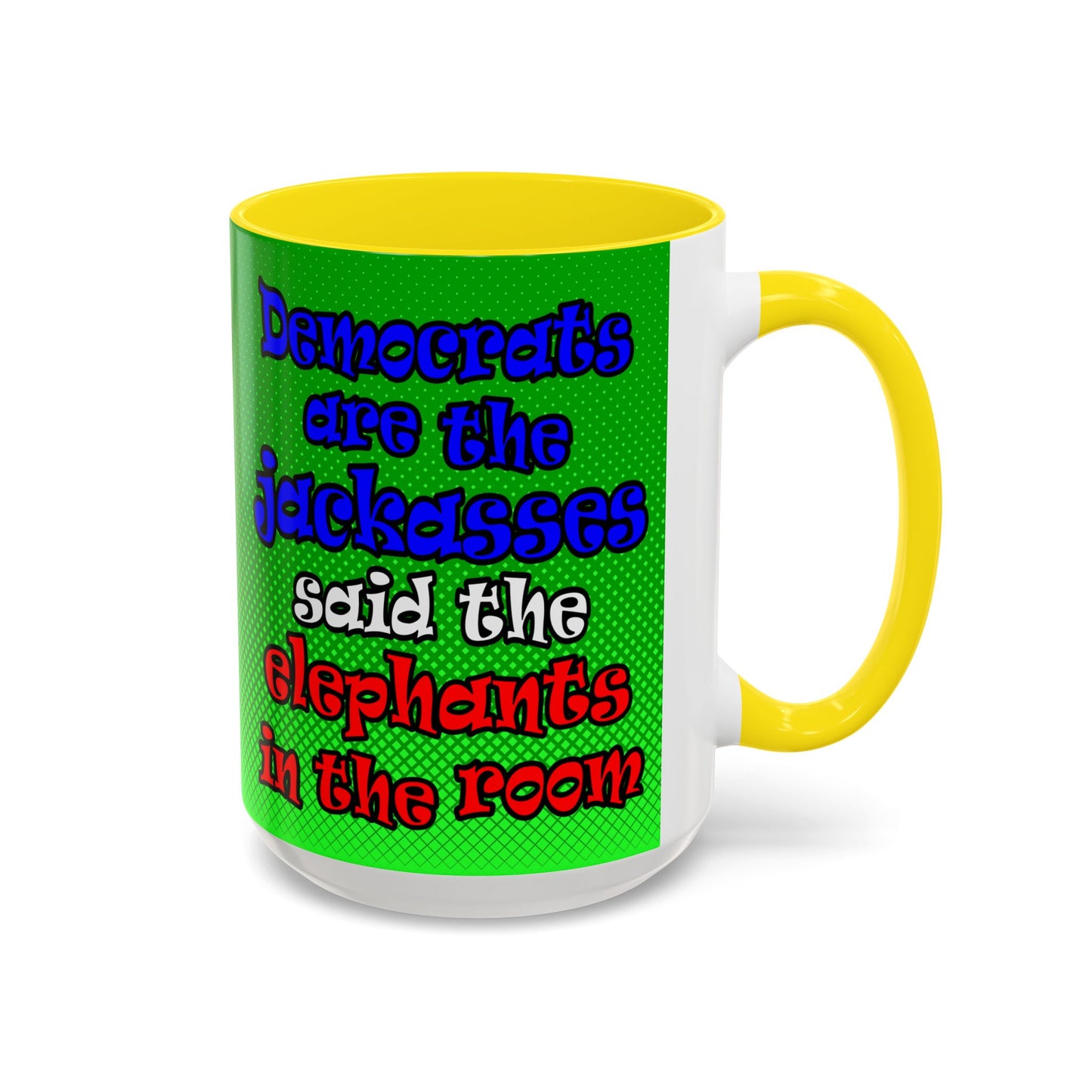 donkeys and elephants - Accent Mug (logo green)