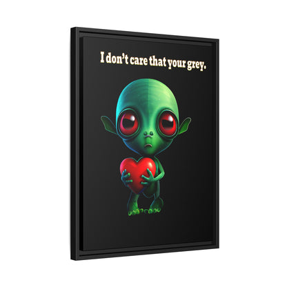 I don't care that your grey - framed canvas art (black)