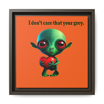 I don't care that your grey - framed canvas art (orange)