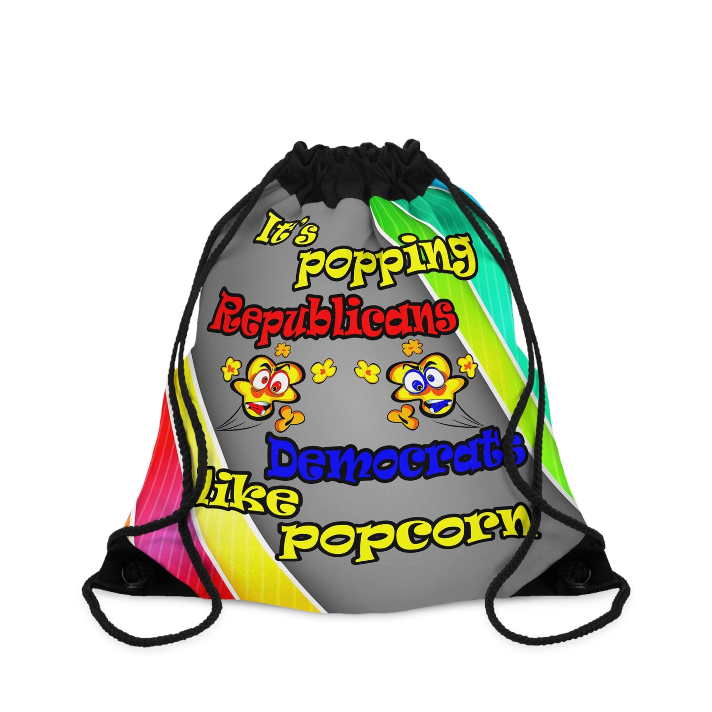 popping like popcorn - Drawstring Bag (rainbow split)