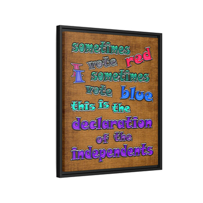 declaration of the independents - framed canvas art (brown papyrus)