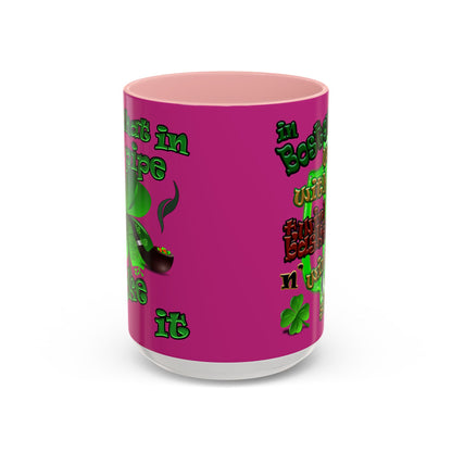 celtics logo - Accent Mug (pink)