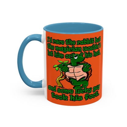 turtle race - Accent Mug (orange)