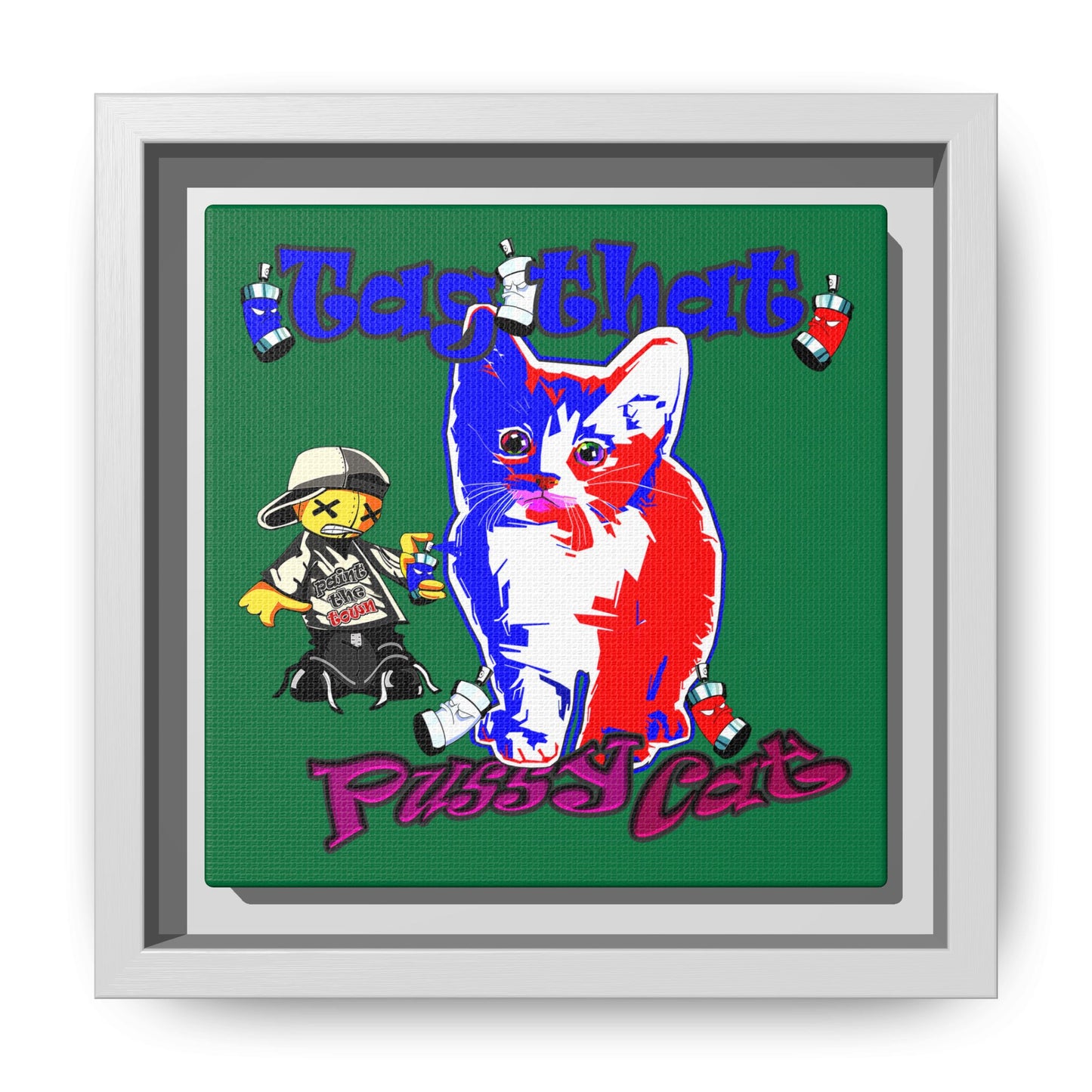 tag that - framed canvas art (dark green)