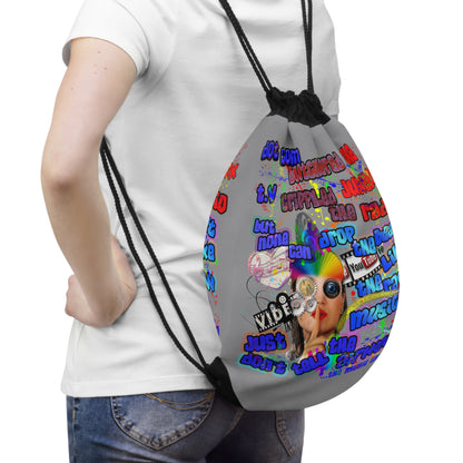 drop the beat - Drawstring Bag (grey)