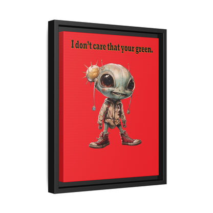 I don't care that your green - framed canvas art (red)