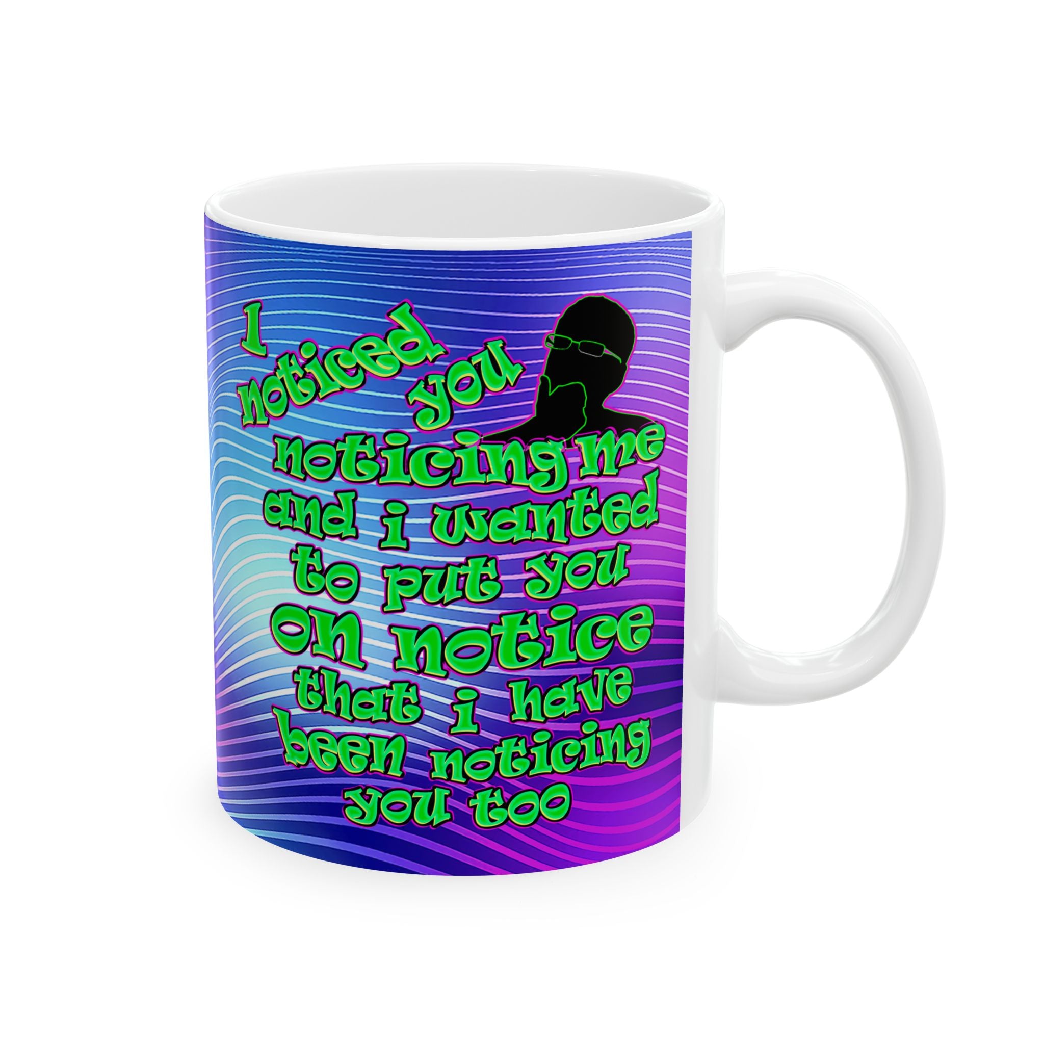 noticed you noticing - White Mug (purple wave)