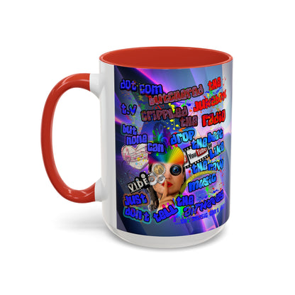 drop the beat - Accent Mug (grey-pink wave)