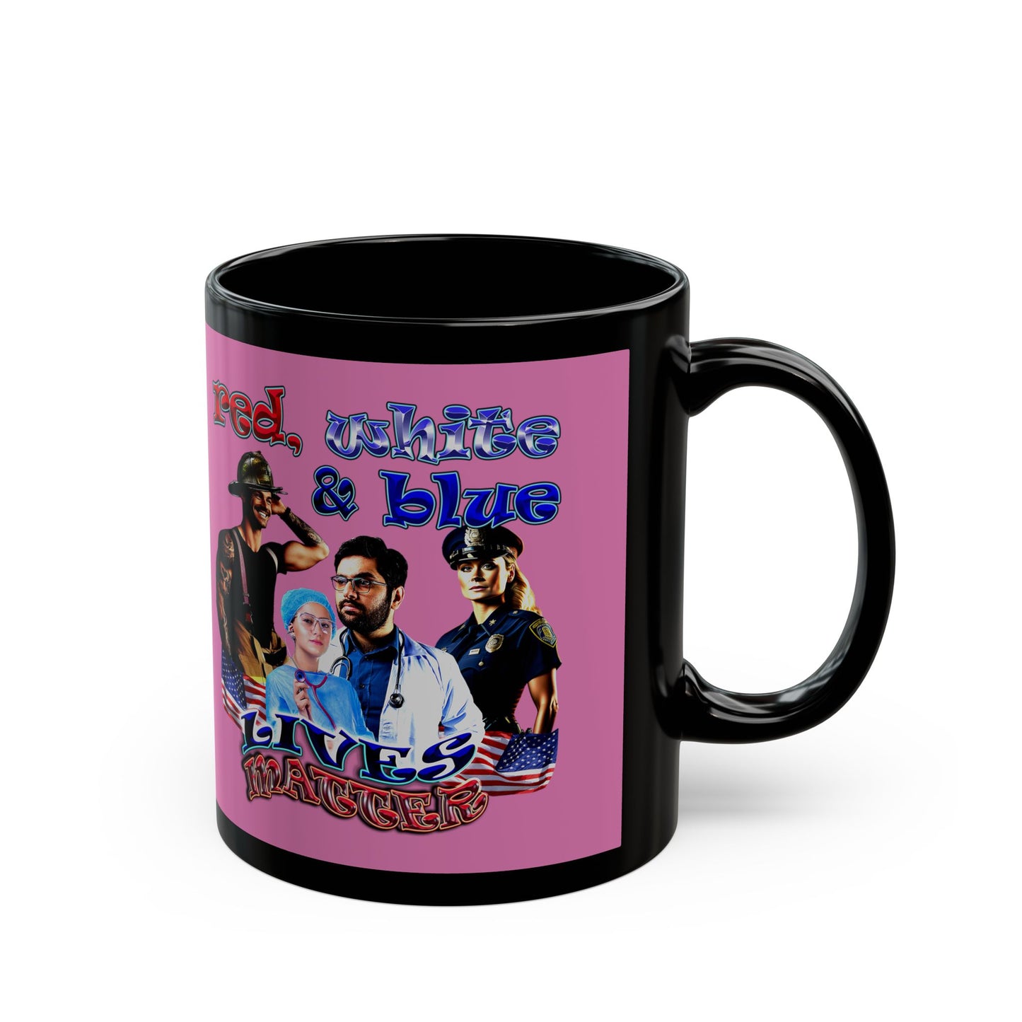 rw&b lives matter - Black Mug (light pink)