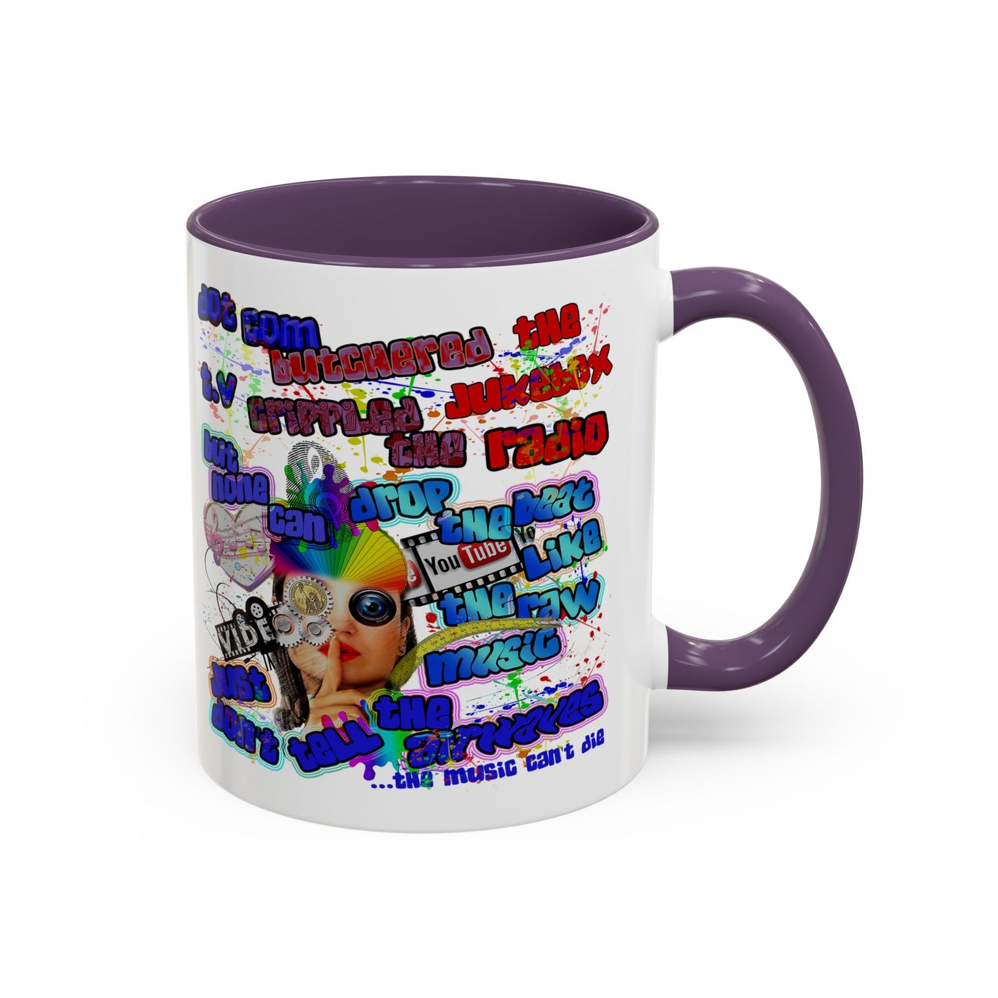 drop the beat - Accent Mug (white)