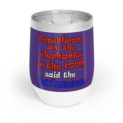 donkeys and elephants - Chill Wine Tumbler (purple)
