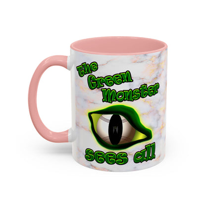 green monster - Accent Mug (white marble)