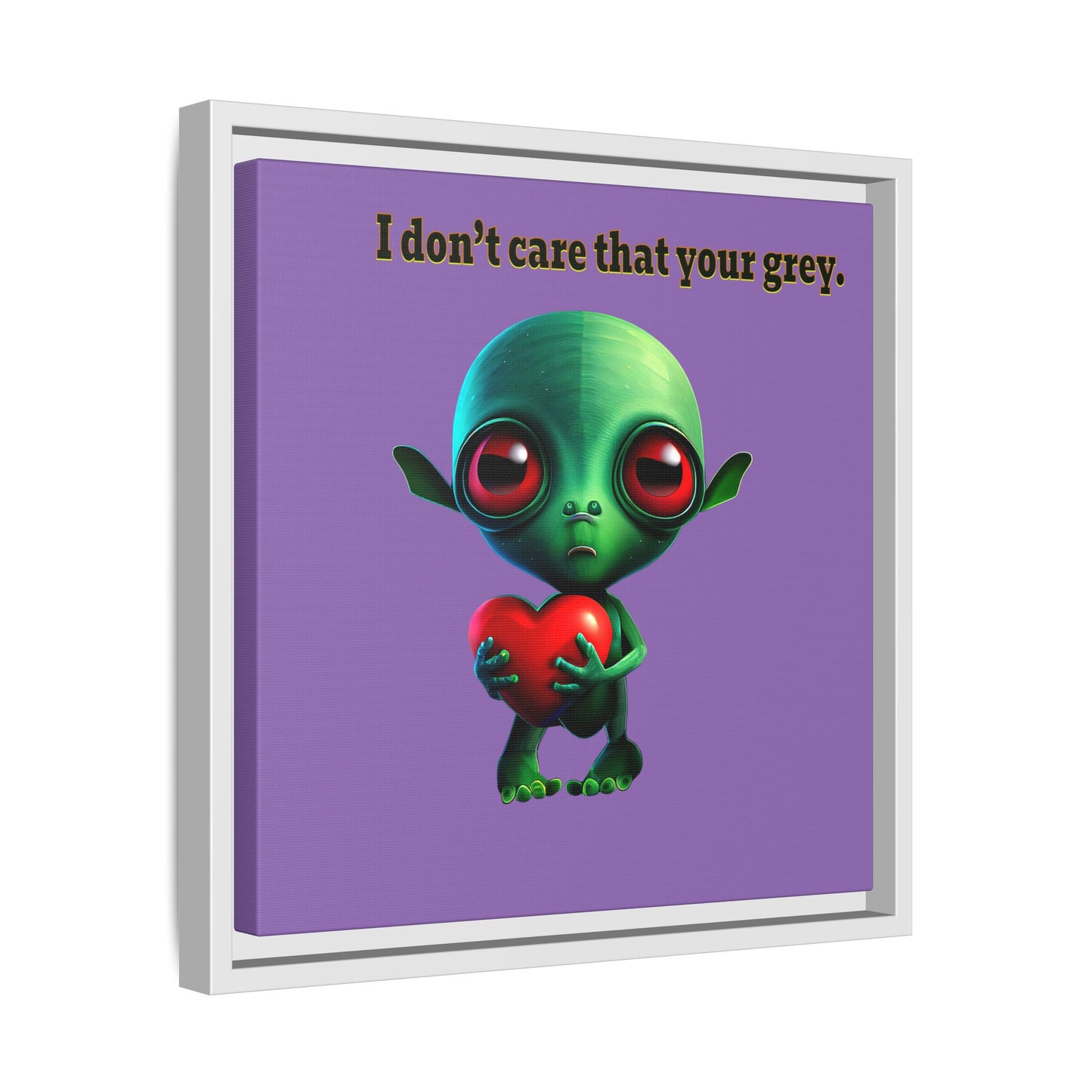 I don't care that your grey - framed canvas art (light purple)