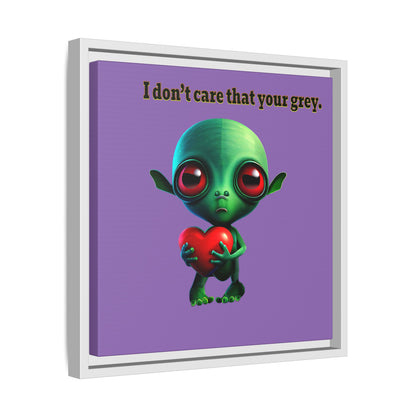 I don't care that your grey - framed canvas art (light purple)
