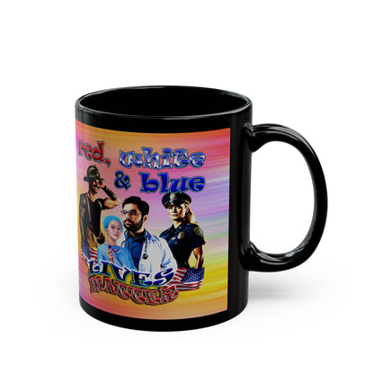 rw&b lives matter - Black Mug (color blur)