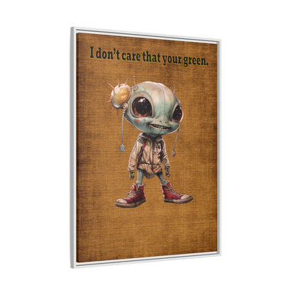 I don't care that your green - framed canvas art (brown papyrus)