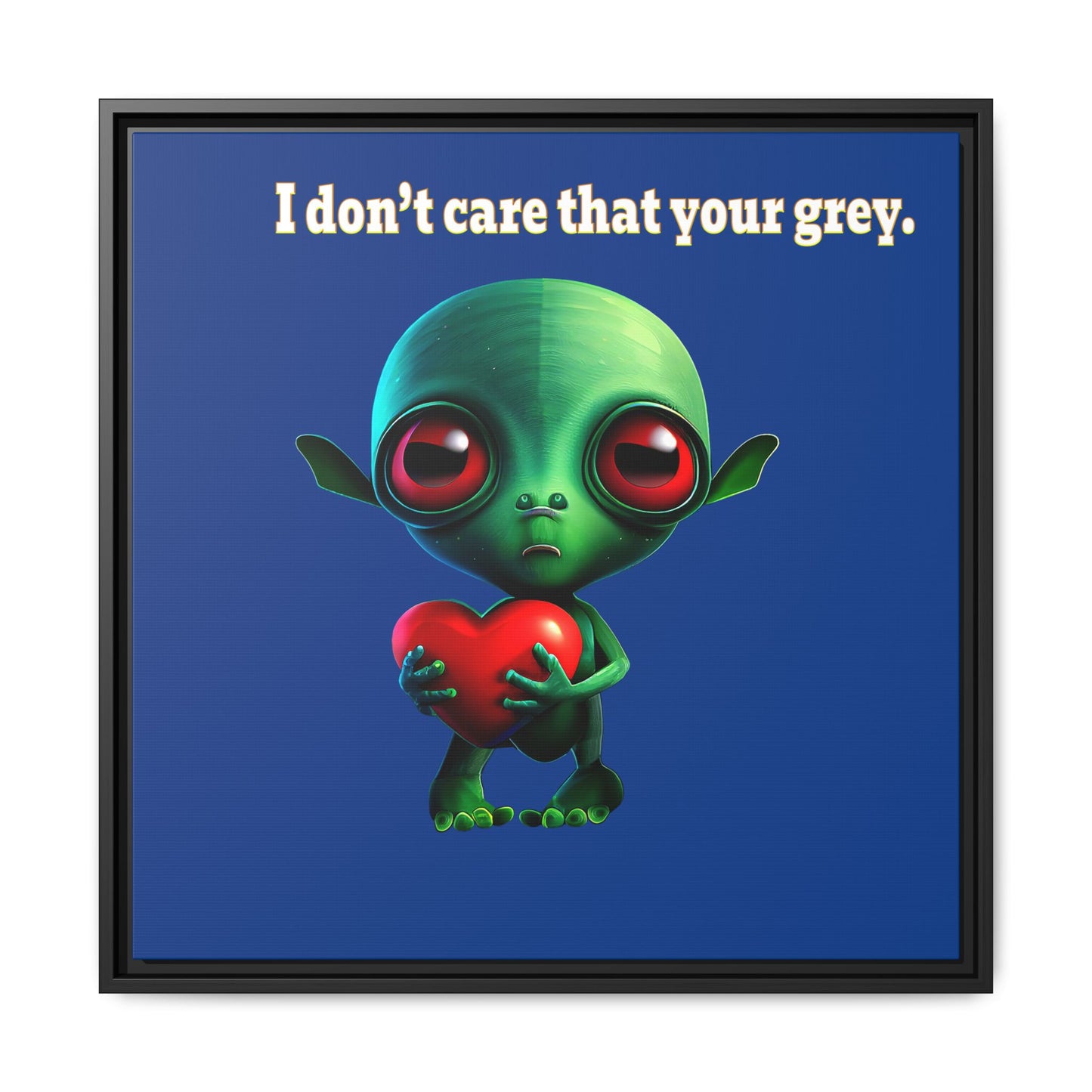 I don't care that your grey - framed canvas art (dark blue)