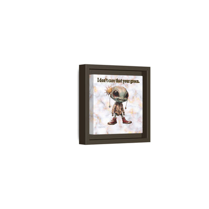 I don't care that your green - framed canvas art (white marble)